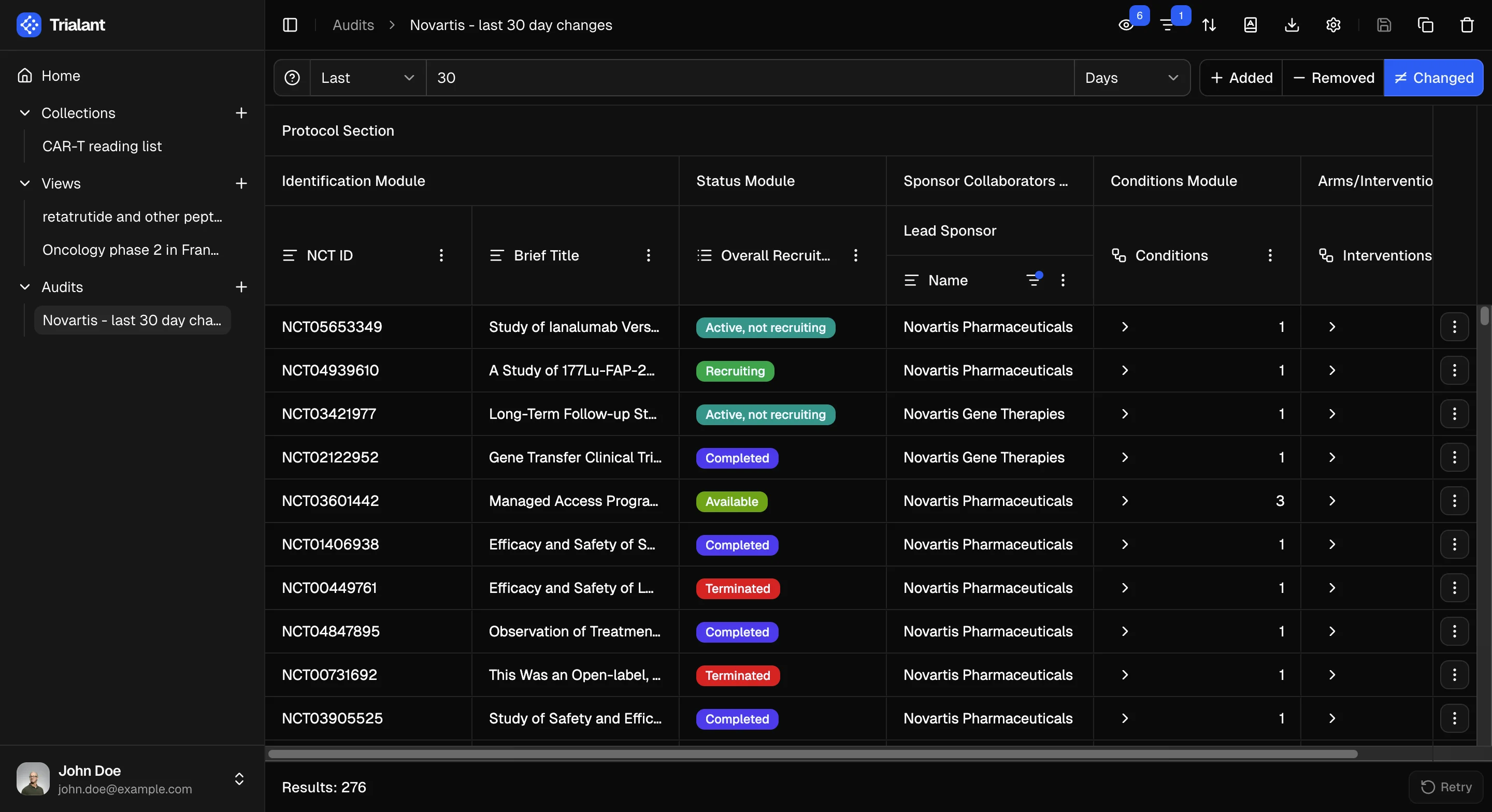 Audits feature screenshot