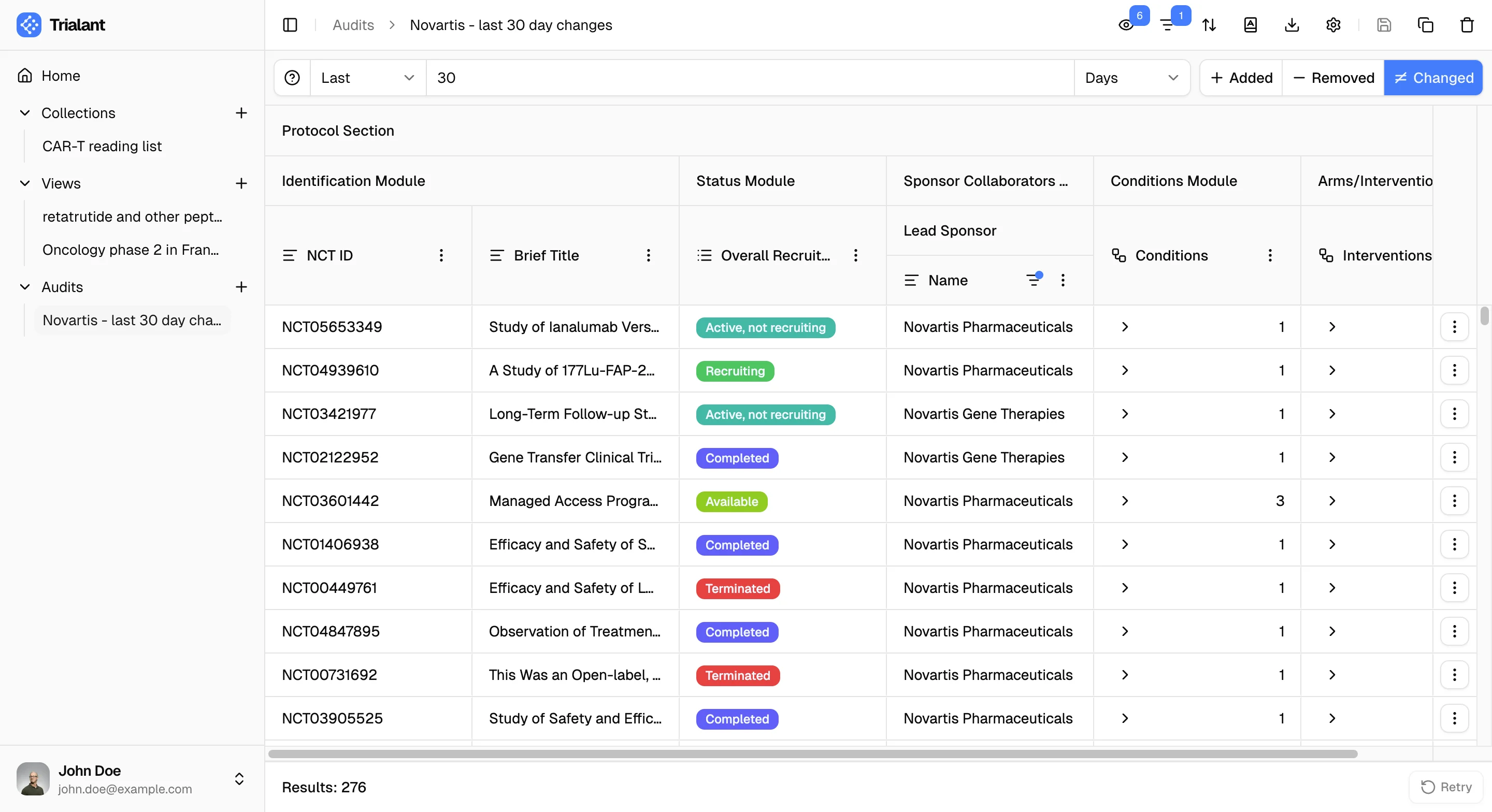 Audits feature screenshot