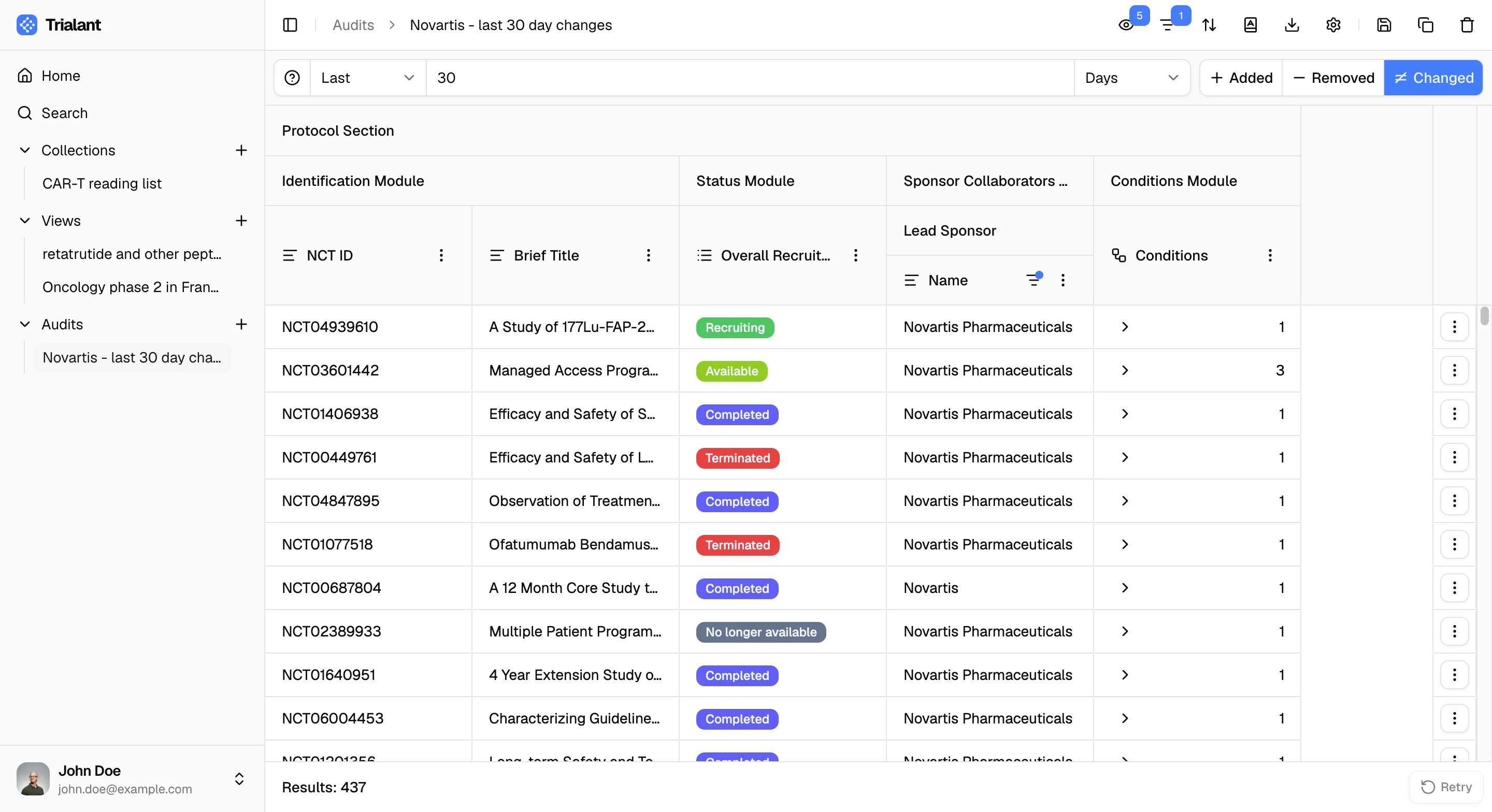 Audits feature screenshot